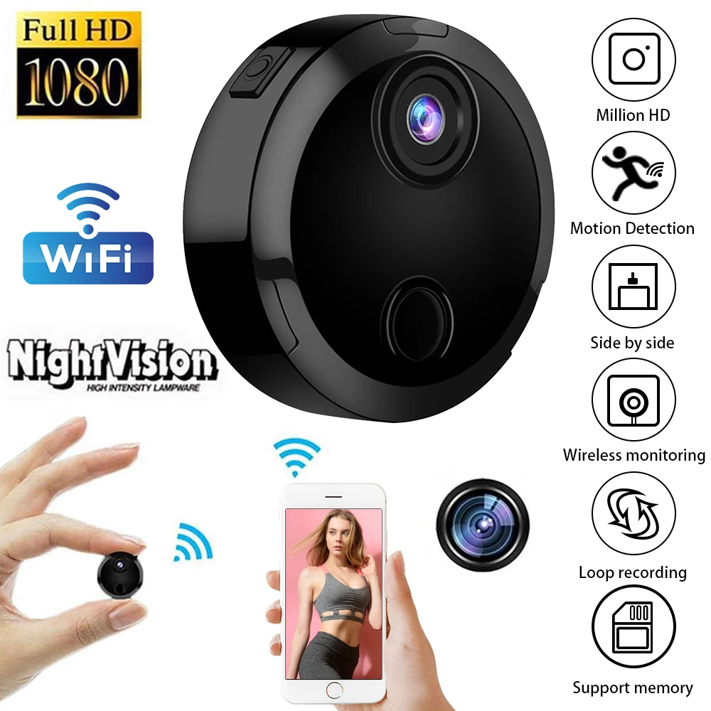 

SAMTIAN Mini Camera Micro IP WIFI Mini Camcorder Full HD 1080P Video Recorder Digital Cam Night Vision Home Security Video Cam