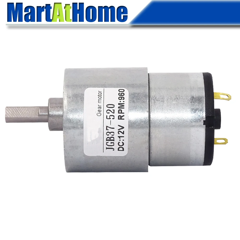 

JGB37-520 High Torque Micro DC Geared Motor 6V/12V 6~1590 RPM with Hall Encoder for Self-balancing Trolley, Robot, Printer