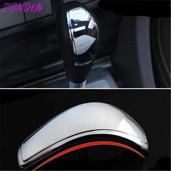 

New Chrome AT Gear Shift Knob Automatic Cover Gear Head Jewelry Stickers for Ford Focus 2 MK2 2005-2014