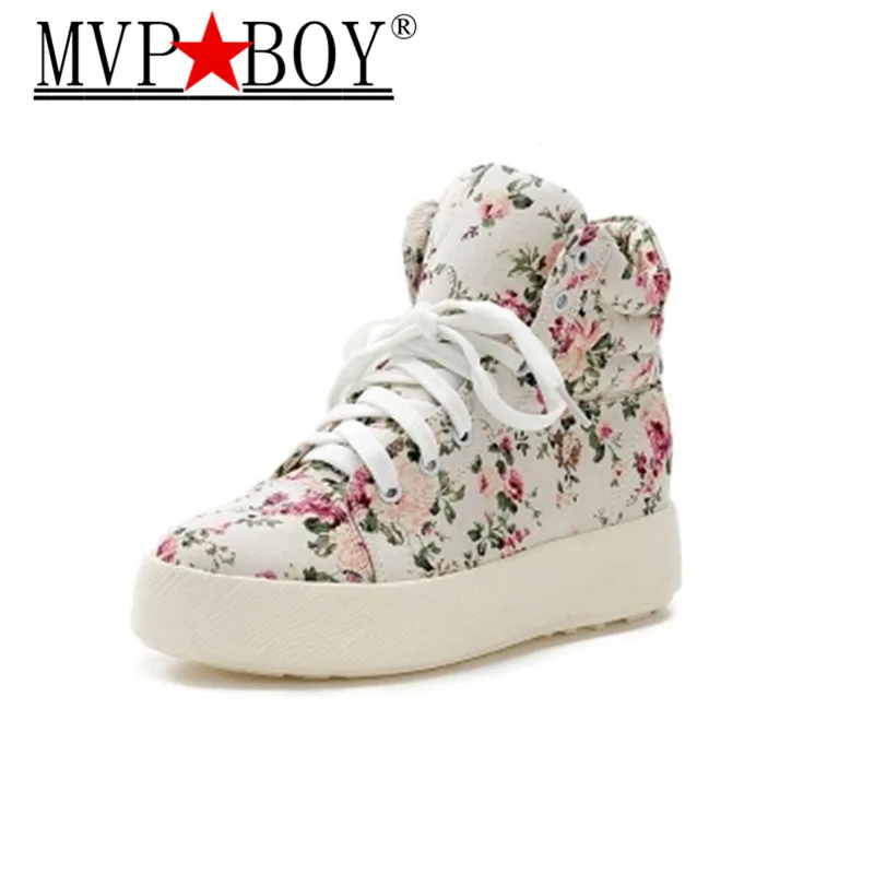 

New Casual Women Shoes Floral Lace Up Canvas Trainers Breatheable Platform Shoes Basket Femme Zapatillas Tenis Feminino 35-39