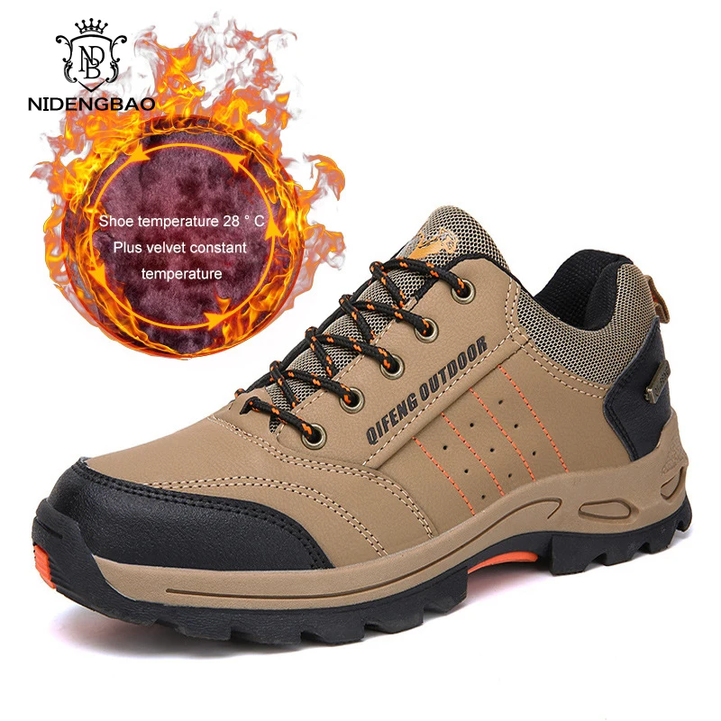 New Winter Men Shoes Big Size 36-47 Outdoor Hiking Walking Footwear Keep Warm Plush Shoes Men Casual Cotton Lovers Sneakers Male