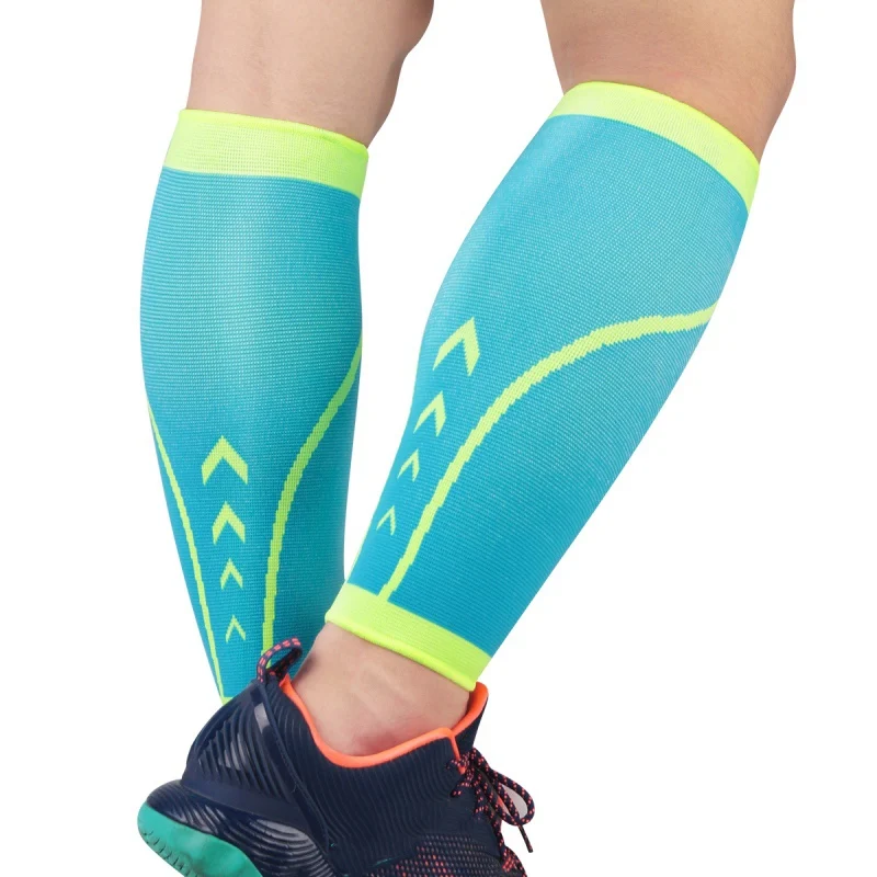 Спортивные Компрессионные ножные рукава баскетбольные футбольные щитки для голени поддержка беговых щитки облегчение боли Велоспорт Мужская спортивная одежда - Цвет: L