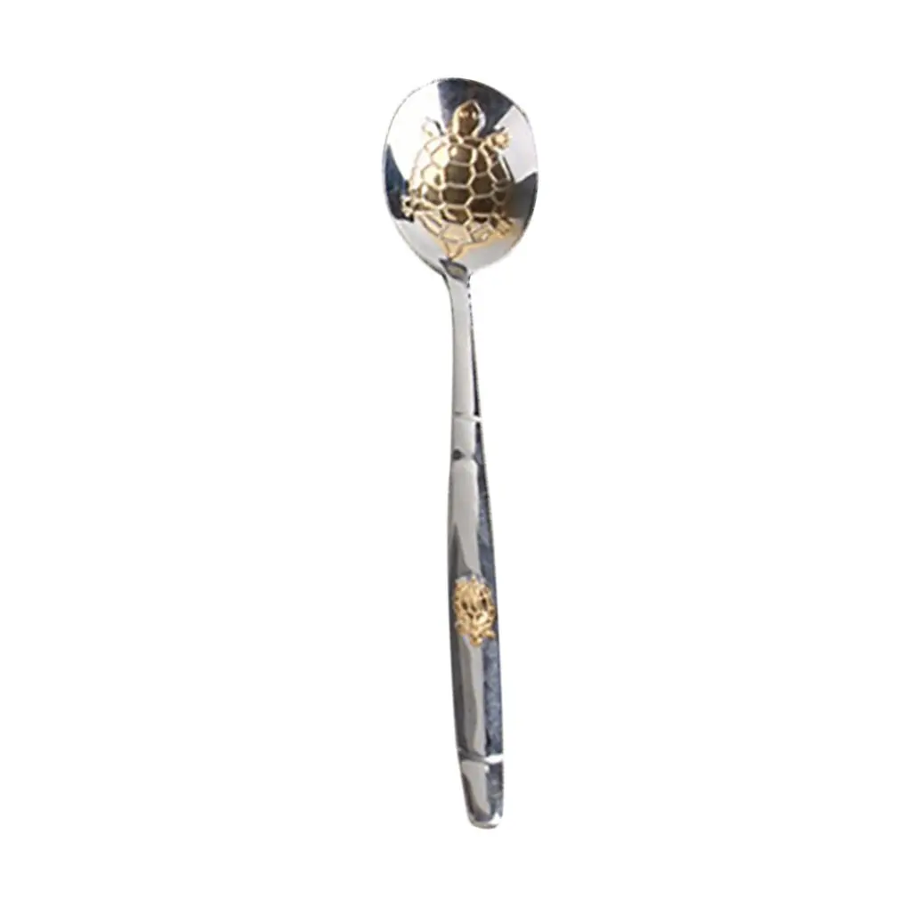 

Turtle Gold-plated Spoon Stainless Steel Daily Spoon Hotel Restaurant Tableware Spoon Kitchen Gadget