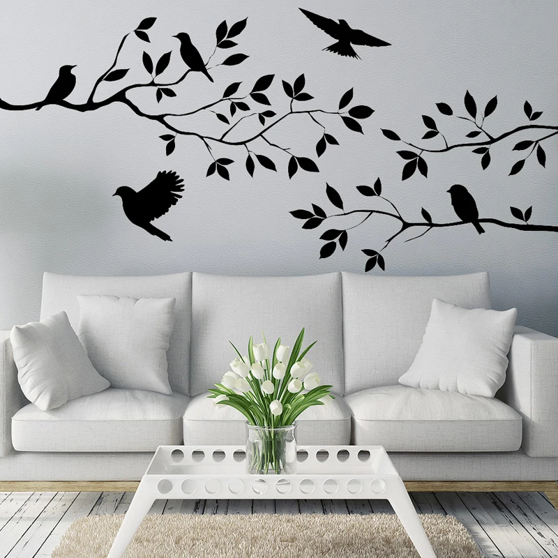 

Pretty Tree Birds Removableall Stickers Art Vinyl Decals Sofa Living Room Mural DecorRamadan Festival Gifts