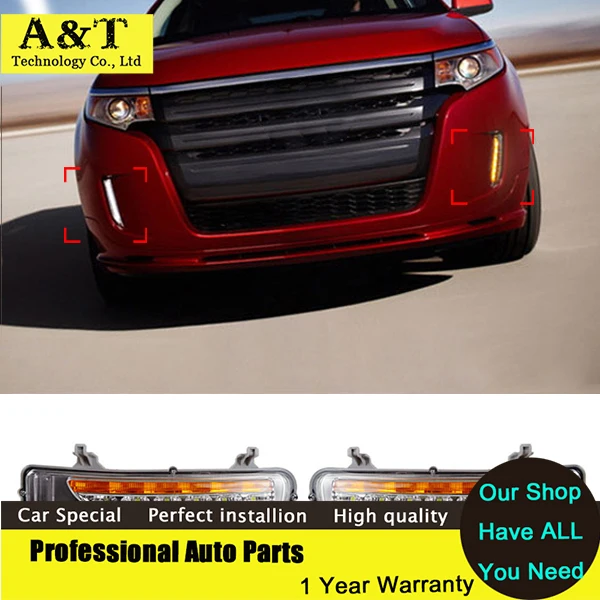 

A&T car styling New 6 LED Daytime Running Light For Ford Edge 2011 2012 2013 2014 DRL Car Styling Modify Fog Lights With Turn Si