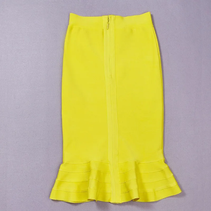 5 цветов Женская HL повязная юбка длиной до колена сексуальная юбка с оборками модный стиль знаменитостей высокого качества