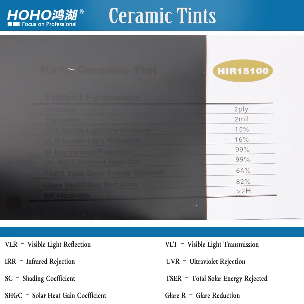 

15% VLT Ceramic window tint for Car rear/side window 5ft x 100ft/1.52x30m roll