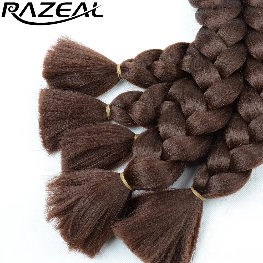 Razeal, 36 дюймов, 110 г, канекалон, огромные плетеные волосы, синтетические волосы на крючках, огромные косички для африканских, черных женщин