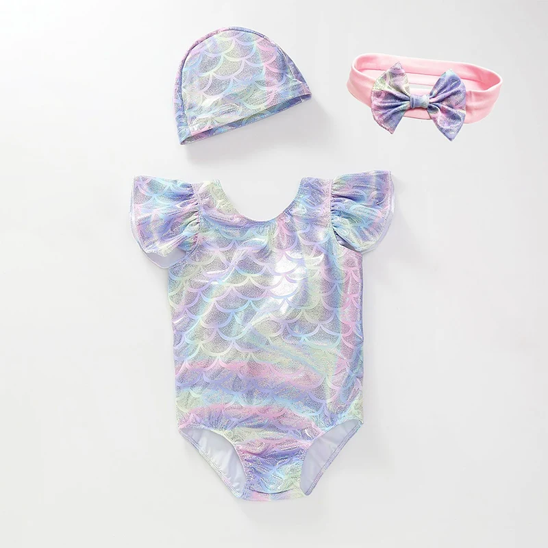 Летний купальный костюм для маленьких девочек; Новинка года; милый купальный костюм русалки; детский купальный костюм для девочек; горячая распродажа; весеннее морское снаряжение; одежда - Цвет: Фиолетовый