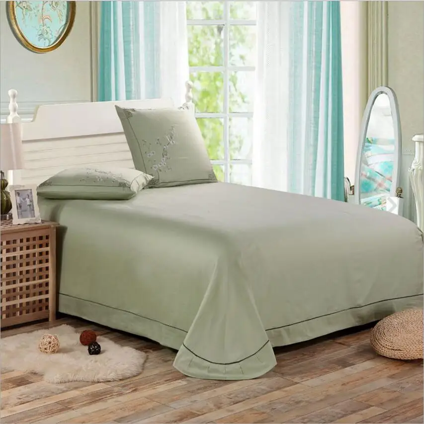 Хлопок бамбуковый вышитый дизайнерский комплект постельного белья King queen размер 4 шт синее одеяло/пододеяльник простыня наволочки, домашний текстиль