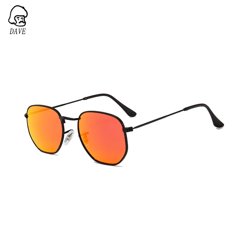 Нижнее белье в стиле бренда DAVE классический ретро многоугольник Пилот Солнцезащитные очки женские с покрытием линза в металлической оправе небольшой солнцезащитные очки для мужчин Gafas De Sol UV400 - Цвет линз: 5