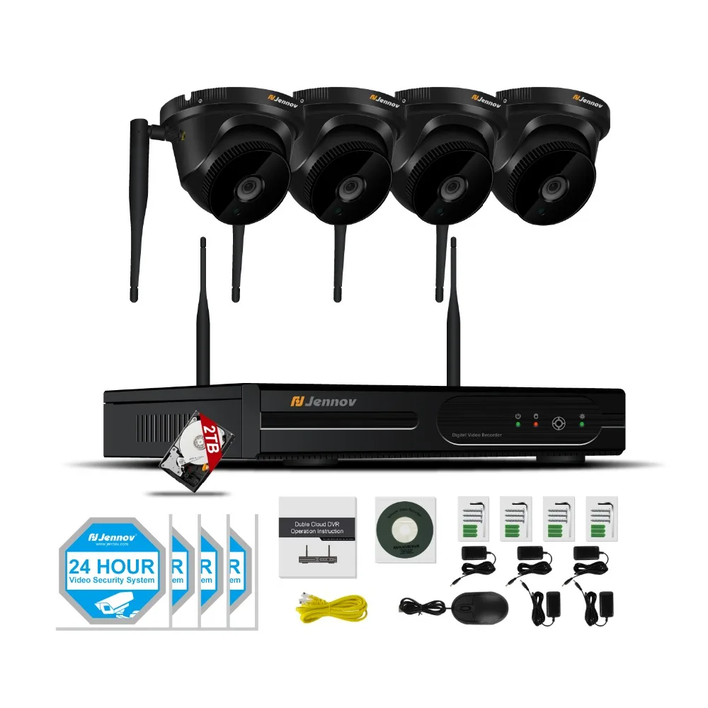 

Einnov Dome Camera Plug and Play 4CH 960P Wireless NVR Kit P2P IR Night Vision Home Security Cameras WIFI CCTV System ip cam