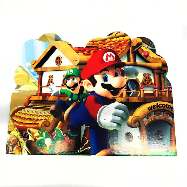 10pcs Pack Super Mario Theme Invitations Kids Birthday Party