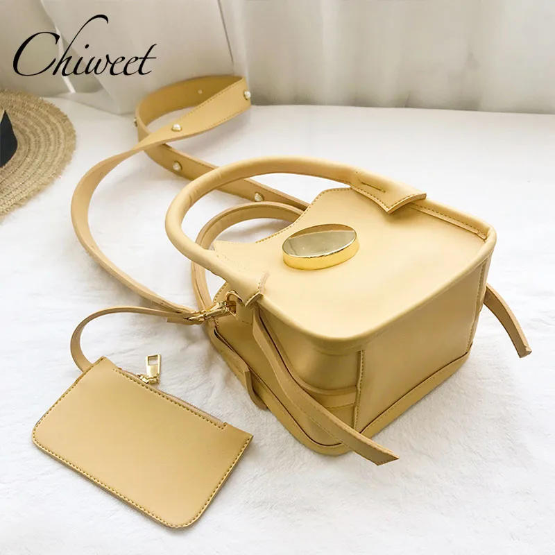 

Women Luxury Handbags Gold Buckle Tote Bag With Purse Brand Designer Leather Messenger Bags Composite Bags Female Shoulder Bag