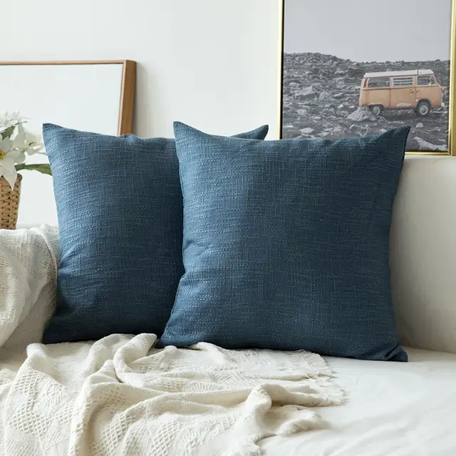 Online Shop 1 Pc Decorative Linen Burlap Pillow Cover Square Solid