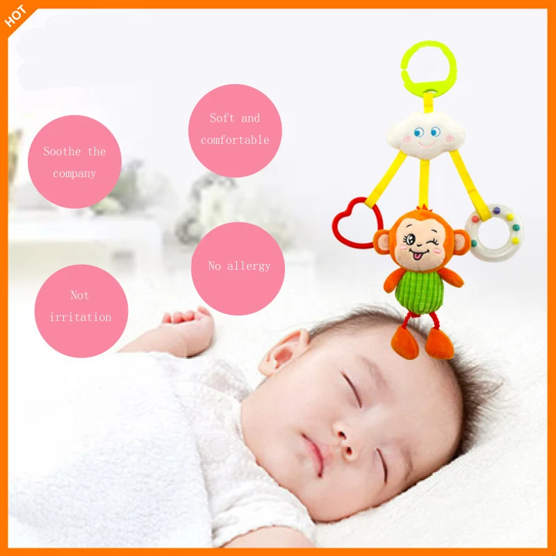 Baby Cartoon Early Development Soft Infant Toy For Newborns Seat Hanging Bebe Bell Toy For Gift