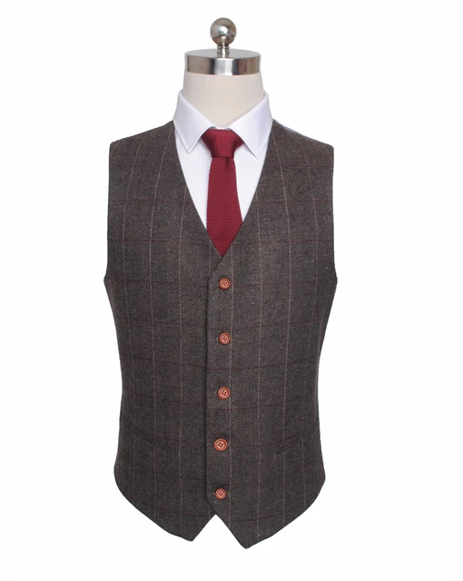 Custom Made Woolen dark brown Herringbone Tweed   4