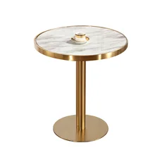 Латунный позолоченный стол для рисования с проволокой мраморный