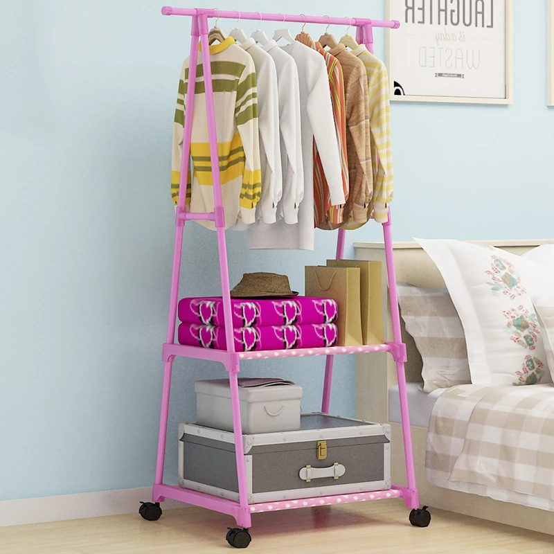 

Clothes Rack Living Room Furniture Coat Hanger Shelf Modern Design Stainless Steel Floor Stand with Two Hooks Hat Rack