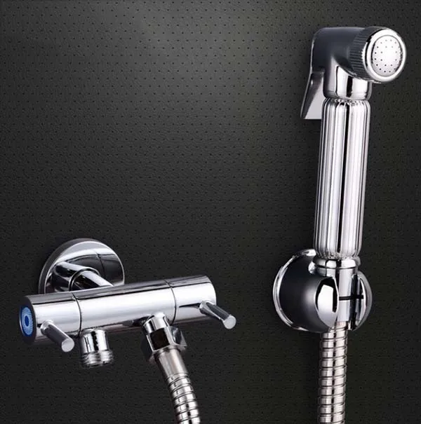 Brass Toilet Shower Spray Set and 1.5m Stainless Steel Flexible Hose