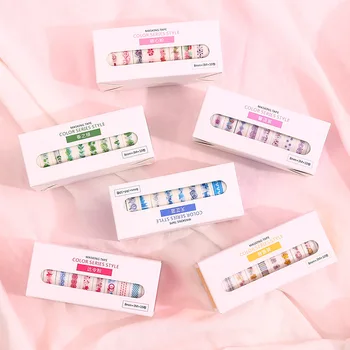 

Leaves Foil Grid Floral Cute Paper Masking Washi Tape Set Japanese Stationery Scrapbooking Supplies