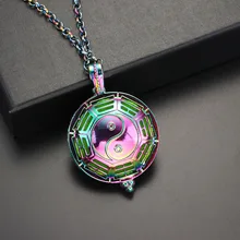 

Trendy Delicate Taiji Circle Hollow Out Aromatherapy Diffuser Necklace Pendant Punk Man Accessory Essential Oil Locket Necklace