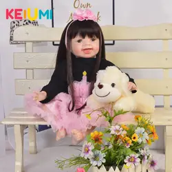 KEIUMI 22 дюймов реалистичные Reborn Baby Doll Мягкий силиконовый винил девочка-принцесса Baby Reborn Bonecas Дети Рождественский подарок Best Playmate