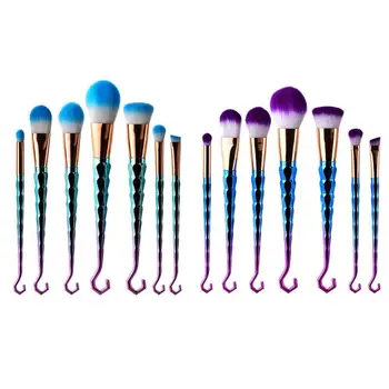 

7pcs Mermaid Tail Diamond Makeup Brushes Set Kit Foundation Cosmetic Tool