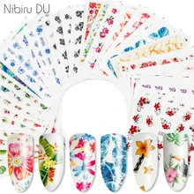 12 листов дизайна кленовый лепесток Ловец снов для ногтей летний дизайн ногтей Переводные переводные наклейки для ногтей наклейки