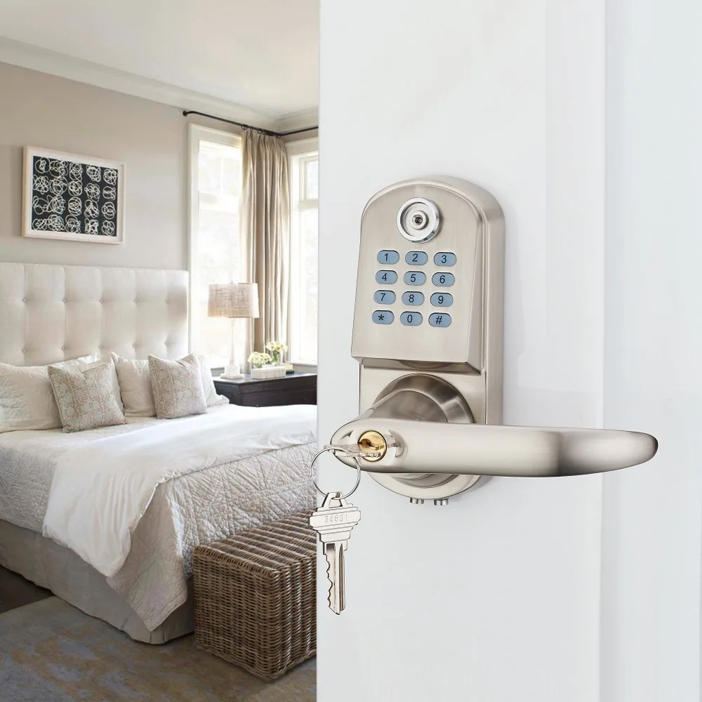 Home Security Electronic Digital Code Keyless Keypad Entry Door