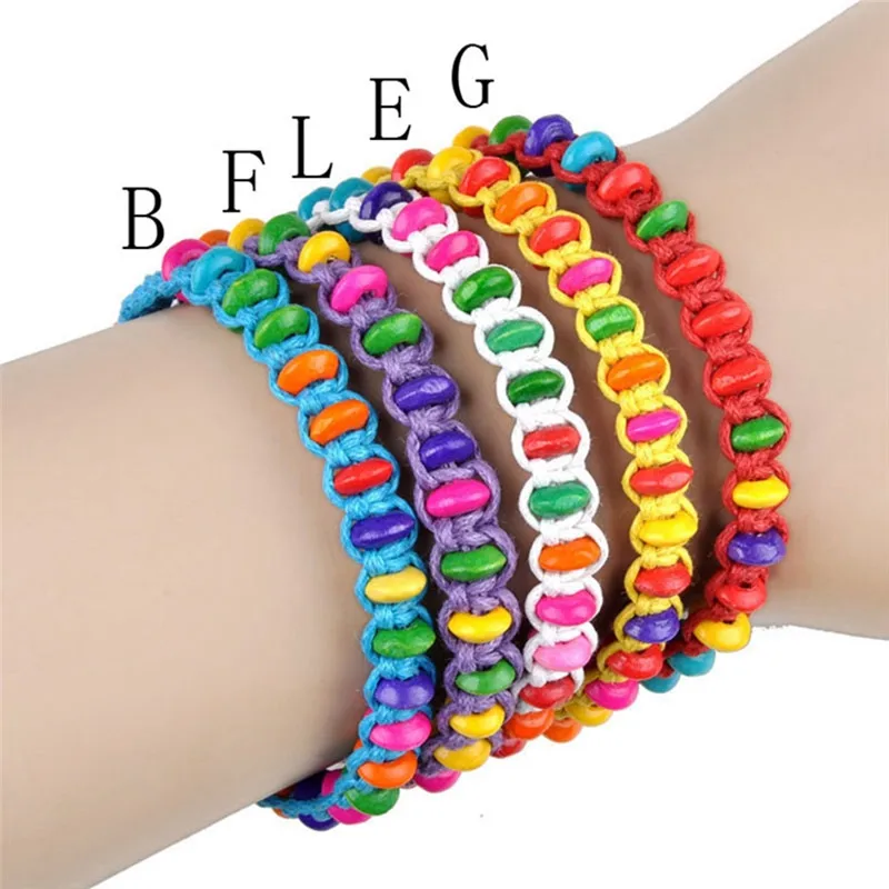 Wholesael 12pcs/lot Candy Color Fashion Child Wood Beads Bracelet Toy