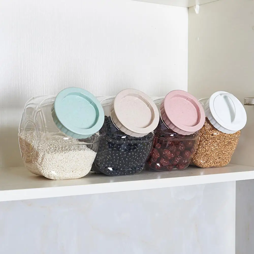 

1Pc 2100ml Kitchen Food Container Seal Pot Tea Coffee Candy Storage Plastic Cereals Snacks Box Cookie Canister Jars
