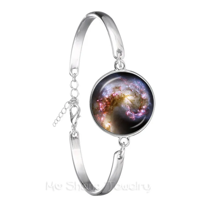 Браслет-цепочка Galaxy Nebula стеклянный кабошон солнечная система купол планета