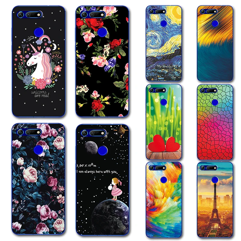 

For Huawei Honor View 20 Case Novelty Silicone Phone Case Cover For Huawei Honor V20 Cute Painted Covers Fundas on P Smart 2019