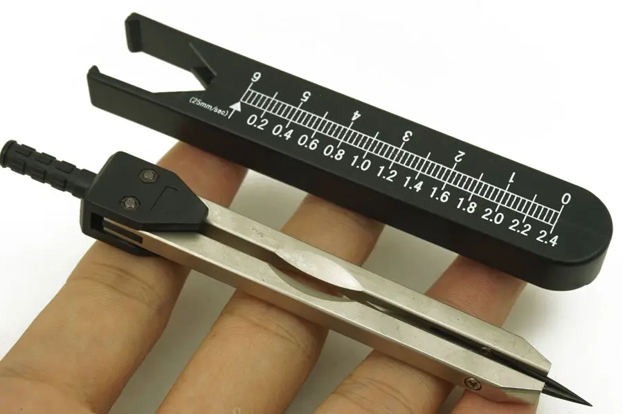 

Brass ECG EKG Calipers With Protective Cover Ruler Measure Dividers Compass New