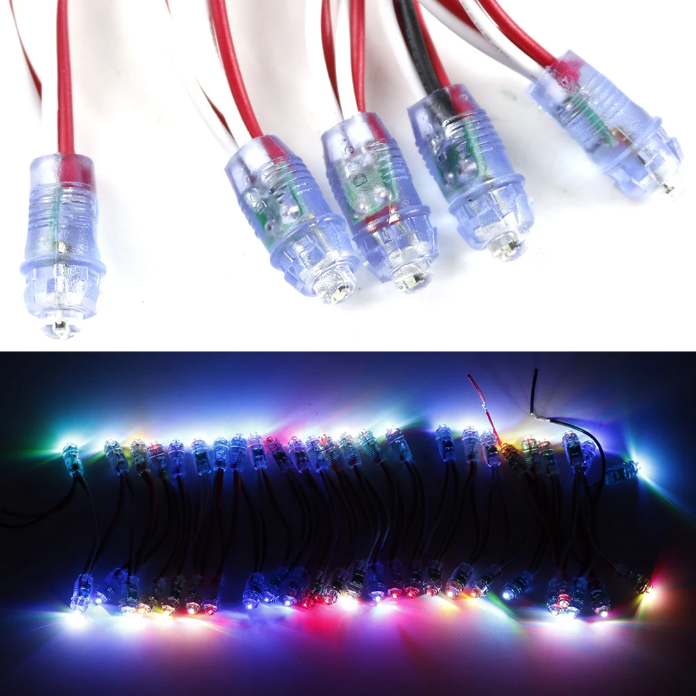 50 шт./лот светодиодный модуль 5 в IP68 водонепроницаемый световой RGB Белый Синий