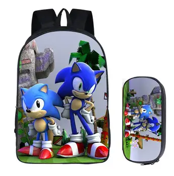 

16 inch Sonic Super Mario School Bag for Kids Boy Backpack Children School Sets Pencil Bag Toddler Schoolbag Gift