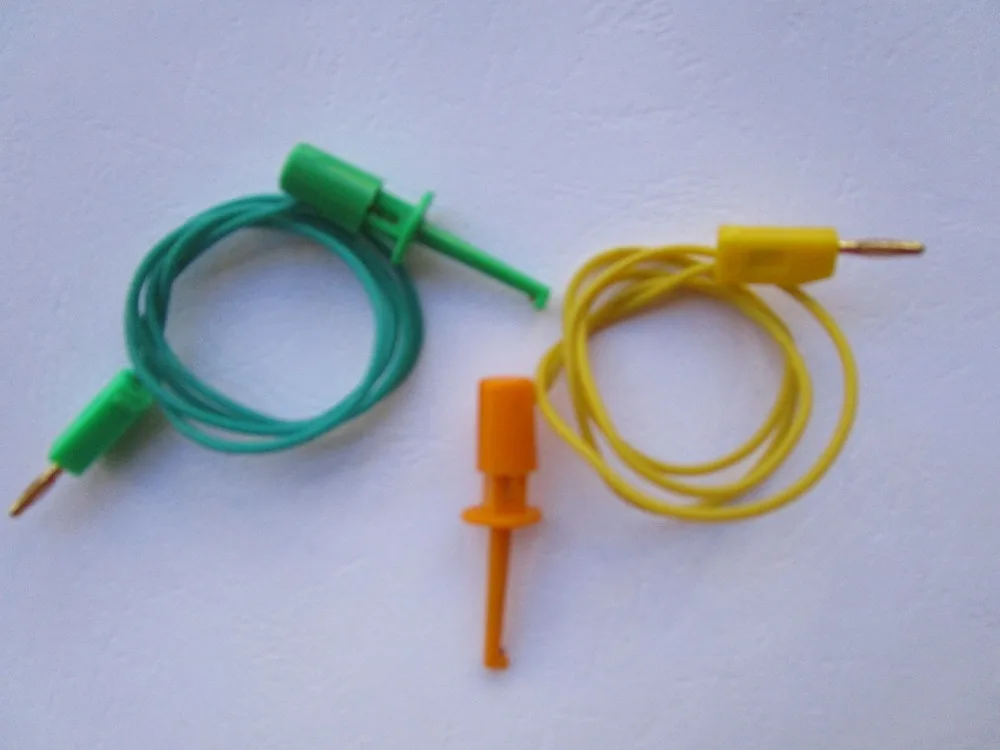 1 комплект позолоченный 2 мм штекер типа "банан" для зондов небольшого размера, тестовый крюк с зажимом, свинцовый кабель 5 цветов 50 см