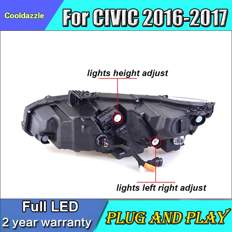 Для Honda Civic головной светильник s в сборе полная СВЕТОДИОДНЫЙ дизайн 2016 2017 год
