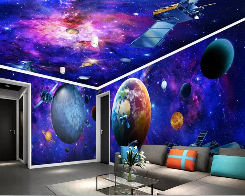 Обои на заказ абстрактные обои для фотосъемки Вселенная Галактика земля 3D тема