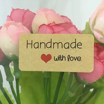 

300pcs Kraft Sticker Labels love self-adhesive stickers Handmade label stickers DIY Gift /Cake/Wedding Sealing Packing Labels