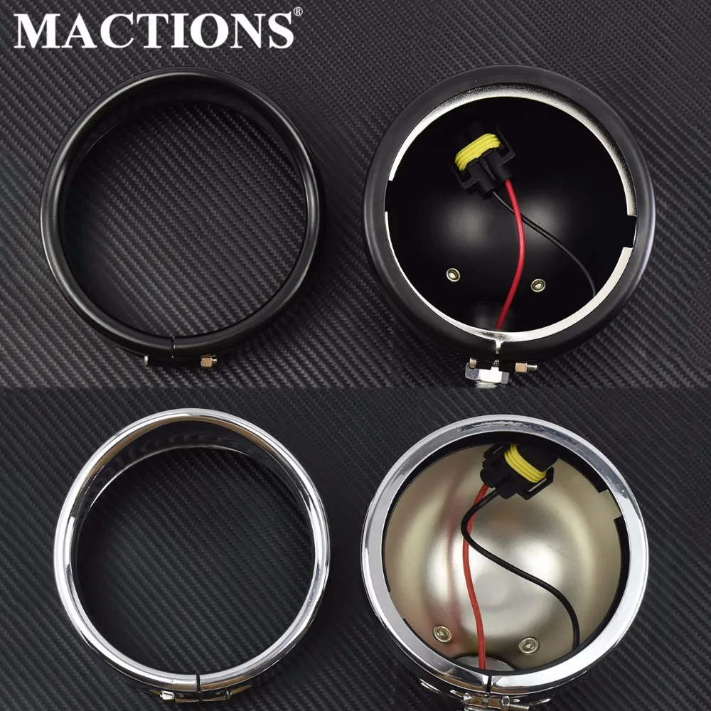 Motorcycle LED Fog Lights Outer Cover Trim Bracket Housing With 4.5