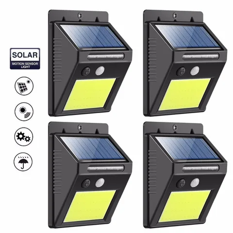 Emissor de Luz Sensor de Movimento Luzes de Parede ao ar Jardim de Casa Lâmpada de Poupança de Energia Solar de Segurança 48 à Prova Diodo Solar Luzes Super Bright d’ Água Levou Livre