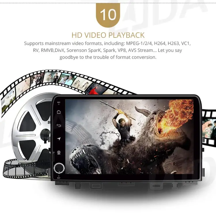 Sale LJDA 9 Inch Android 9.1 Car DVD Player For KIA RIO 2017 2018 GPS Navigation 1Din Car Radio Multimedia WIFI Stereo RDS AutoAudio 12