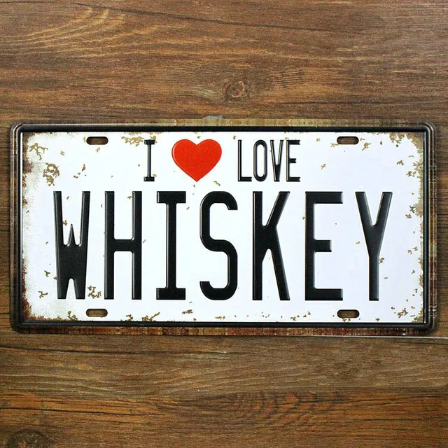"I Love Whisky" Tin Sign