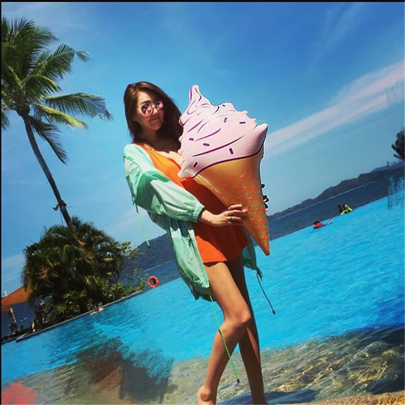 36 Inches Inflatable Ice Cream Cones Swimming Pool Play Water Toy Kids Summer Fun   (6)