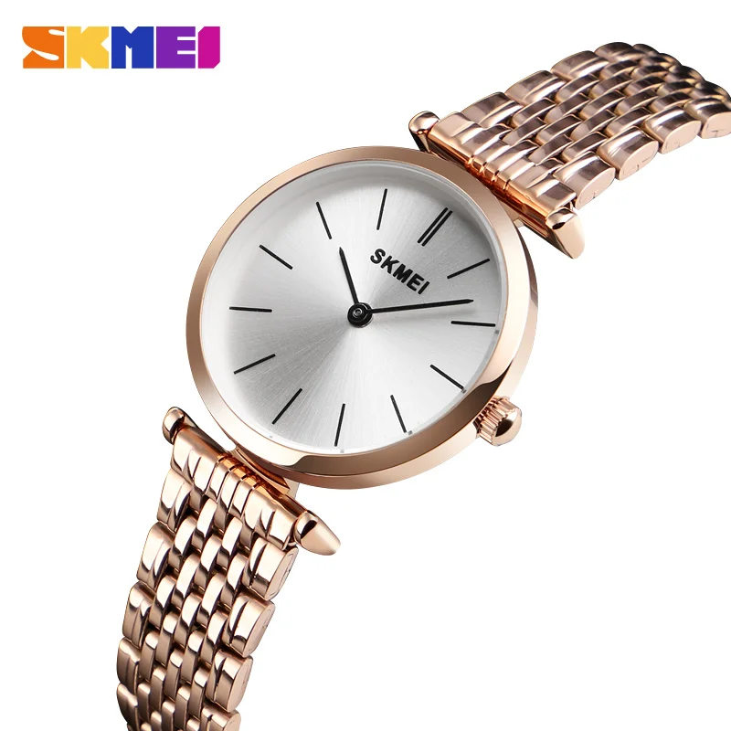 

SKMEI Women Luxury Simple Watch Small Dial Ladies Quartz Wristwatch Stainless Steel Waterproof Fashion Casual Clock Reloj Mujer