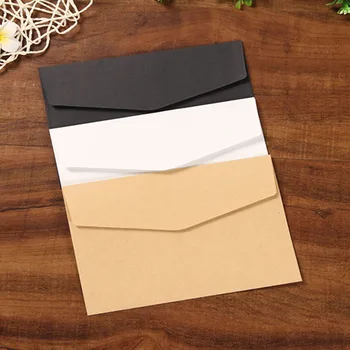 

50pcs/lot Black White Craft Paper Envelopes Vintage European Style Envelope For Card Scrapbooking Gift 12.5*17.5cm