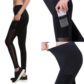 

MISSKY Women Solid Color Pants Stretchy Quick-Dry Gym Leggings Slim Fit