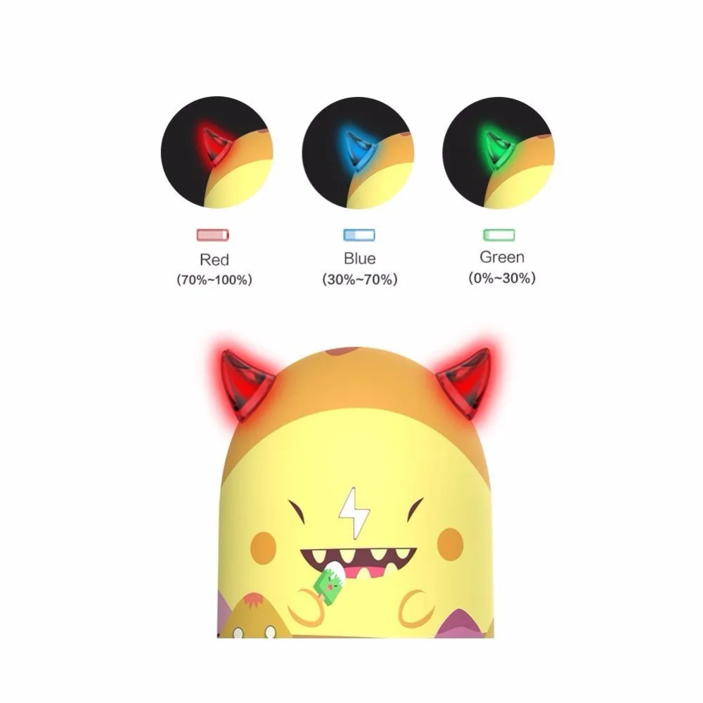 battery bank 18650 Portable Charger, 5200mAh Compact Design Cute Power Bank , 2.1A Fast Charging USB Charger with LED Ears Gift